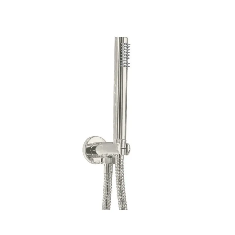 Brushed Nickel Thermostatic Concealed Shower Set – 3-Knob, 2-Outlet with Overhead & Hand Shower with water outlet & wall Arm. in Brushed Nickel - photograph 5