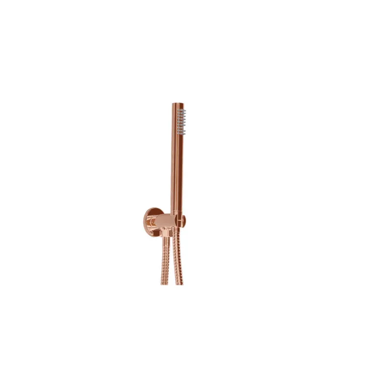 Brushed Rose Gold Thermostatic Concealed Shower & Bath Set – 3-Outlet Valve with Head, water outlet, wall arm, Hand Shower & Spout in Brushed Rose Gold - photograph 3