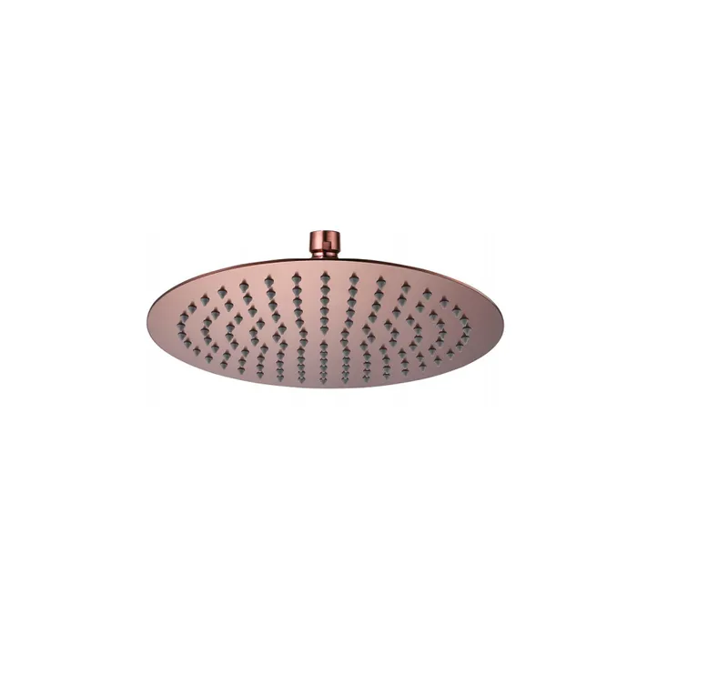 Brushed Rose Gold Thermostatic Concealed Shower Set – 3-Knob, 2-Outlet with Overhead & Hand Shower with water outlet & wall Arm. in Brushed Rose Gold - photograph 3