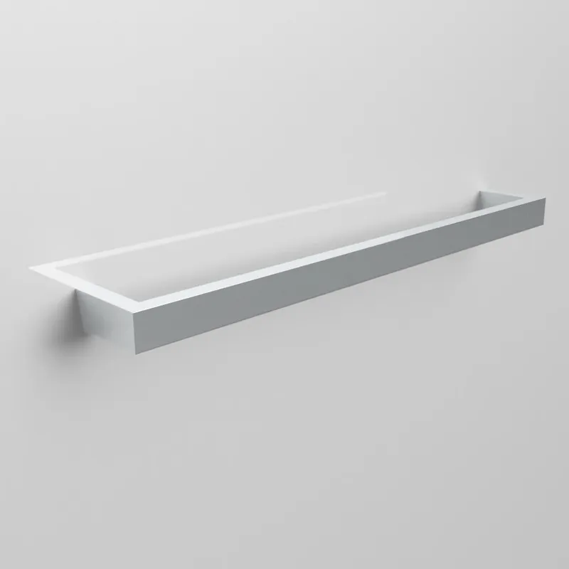 Burdock Dual Attachment Single Bar Medium Square Towel Rail Brushed in Brushed
