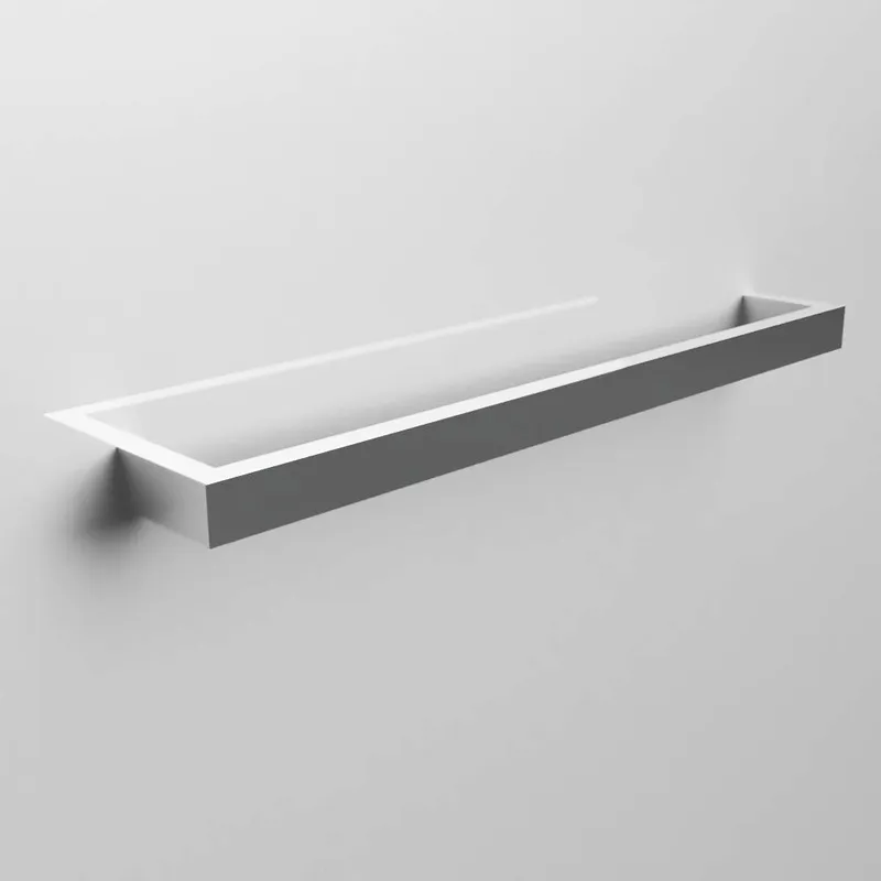 Burdock Dual Attachment Single Bar Medium Square Towel Rail Polished in Polished