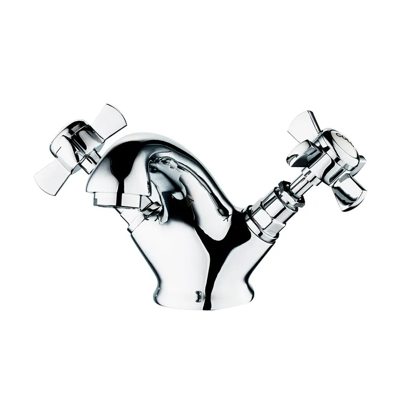 Chelsea Dual Lever Basin Mixer With Basin Waste Chrome Plated in Chrome