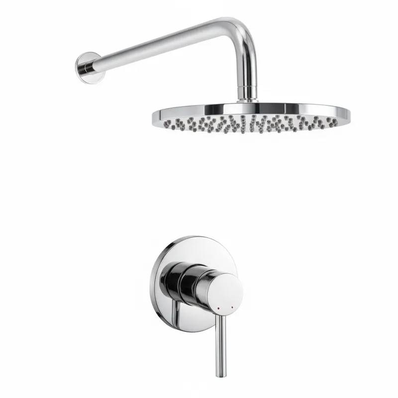 Concealed single Chrome Plated lever manual mixer With Round Overhead shower pack in Chrome
