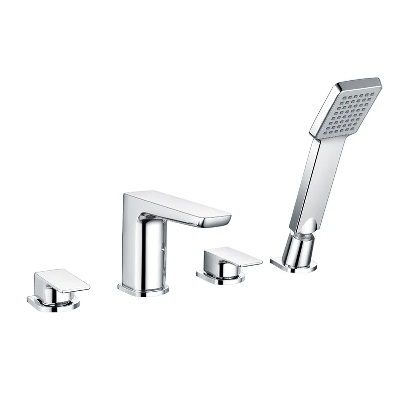 Dash 4 Hole Deck Mounted Bath Mixer with Kit Chrome Plated in Chrome