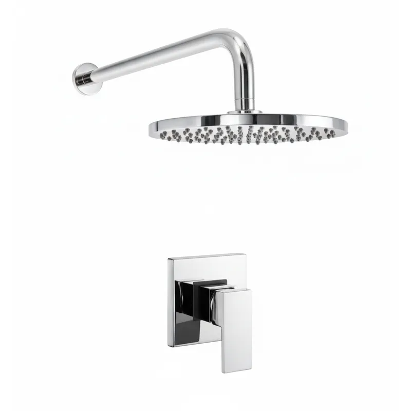 Dash Concealed Chrome Plated single lever manual mixer With Overhead shower pack in Chrome