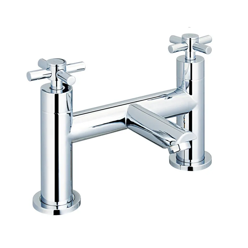 Dual Lever H Type Bath Filler Chrome Plated in Chrome