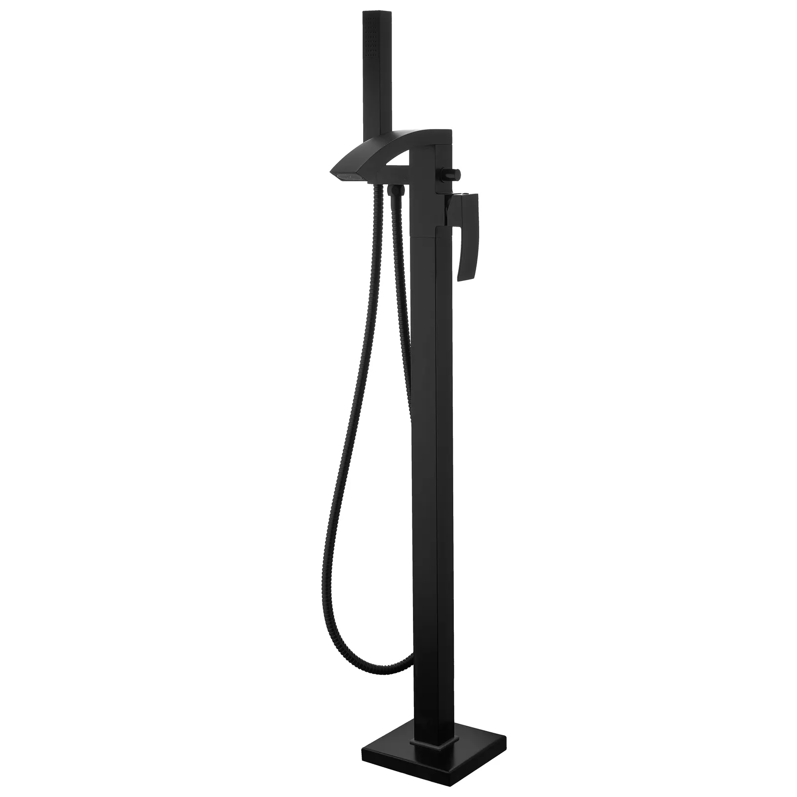 Fiuto Black Nero Free Standing Bath Shower Mixer Tap in Black