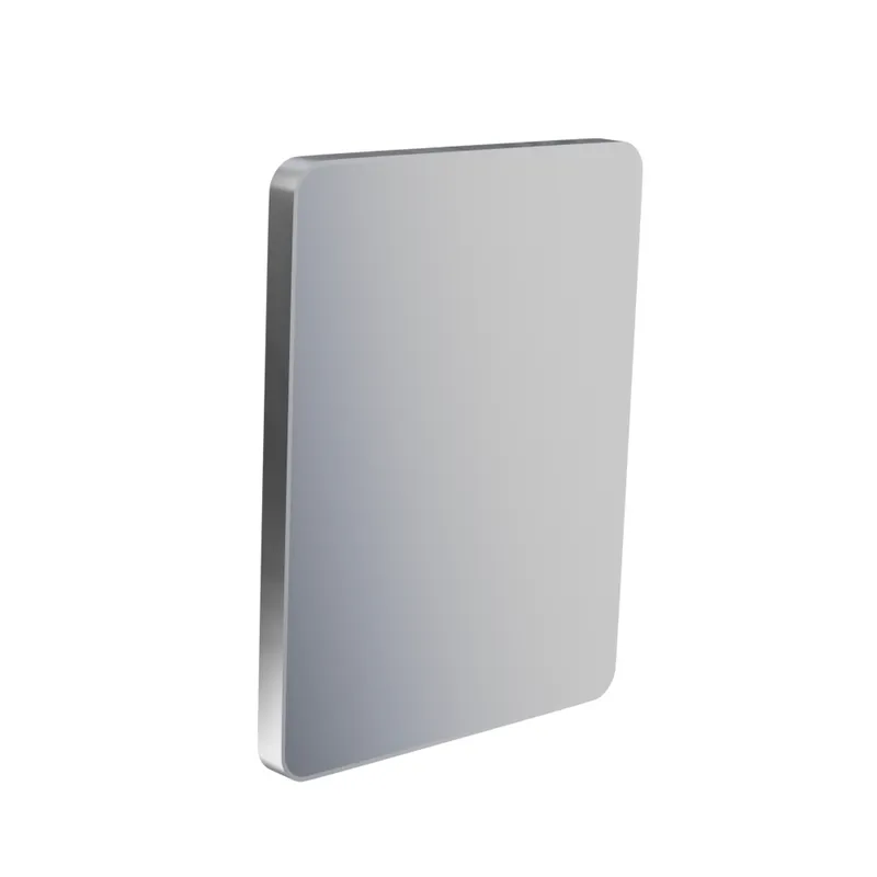 Frame Brushed Nickel Bathroom rounded corner Mirror 500x600mm in Brushed Nickel
