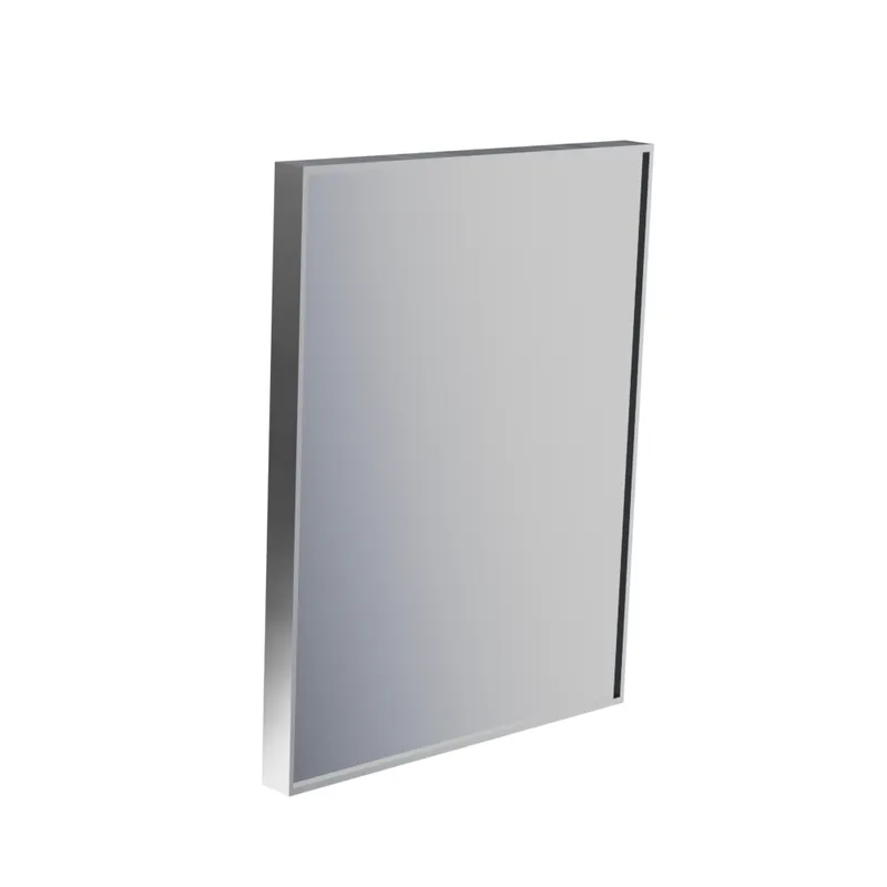 Frame Nickel Bathroom Mirror 500x700mm with shaver socket in Brushed Nickel