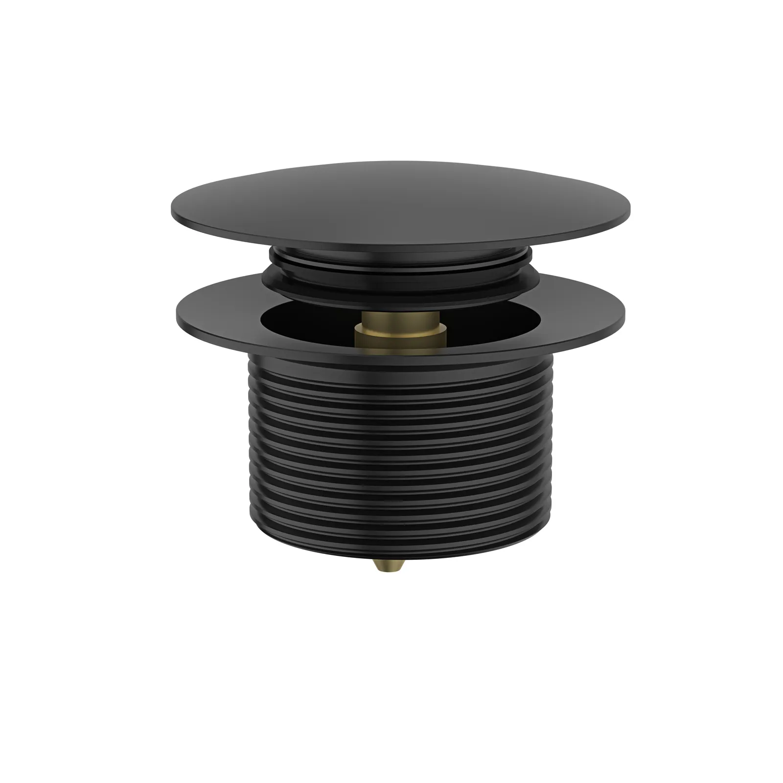 Freestanding Black Matt Bath Click Clack Waste in Black Matt
