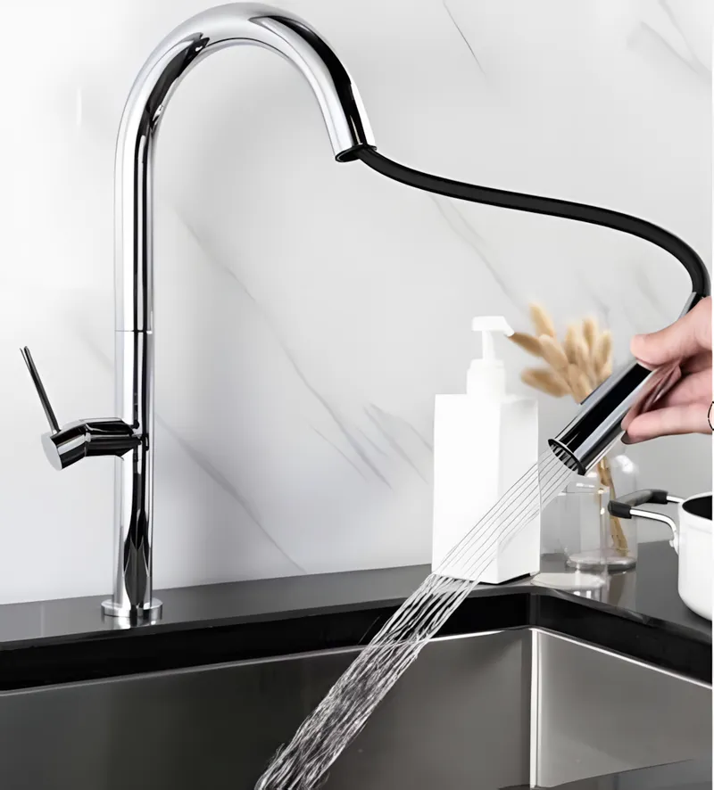Grace Single Lever Kitchen Mixer Chrome Plated in Chrome - photograph 5