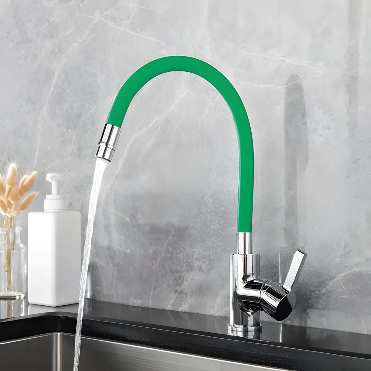 Grace Single Lever Kitchen Mixer- (Green) in Green
