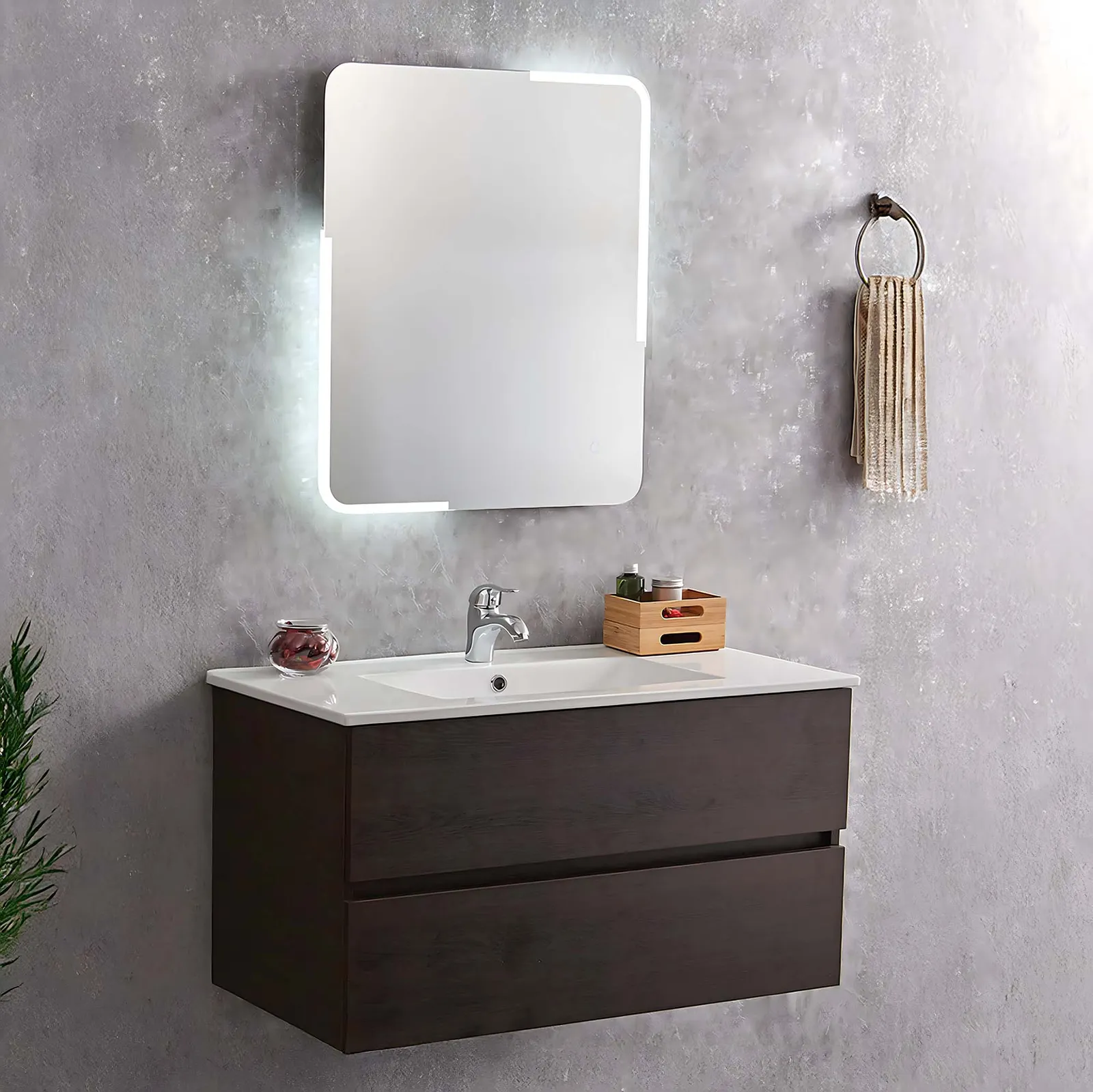 Image Led Mirror 50SS with shaver socket in default