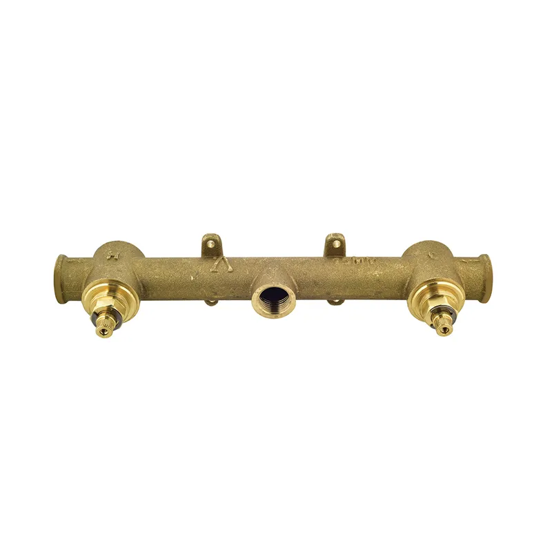 In-wall Body of 3-Hole Basin Mixer in Raw Brass (concealed)