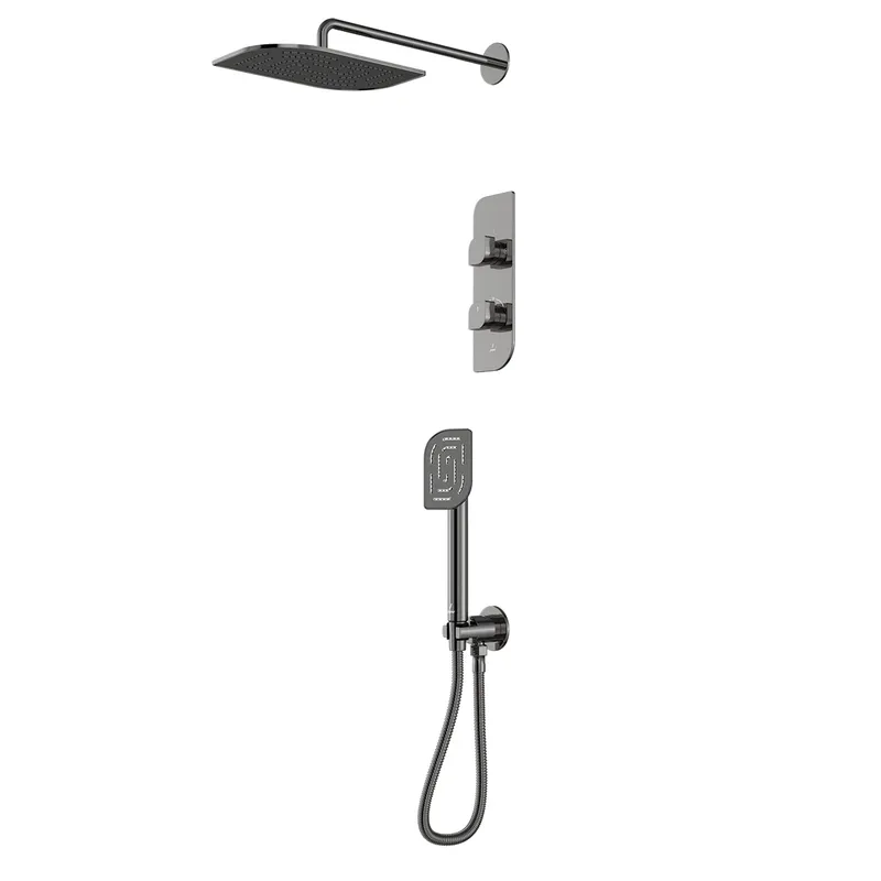 Jaquar Alive Black Chrome Combo of Aquamax Thermostatic Shower mixer in Black Chrome