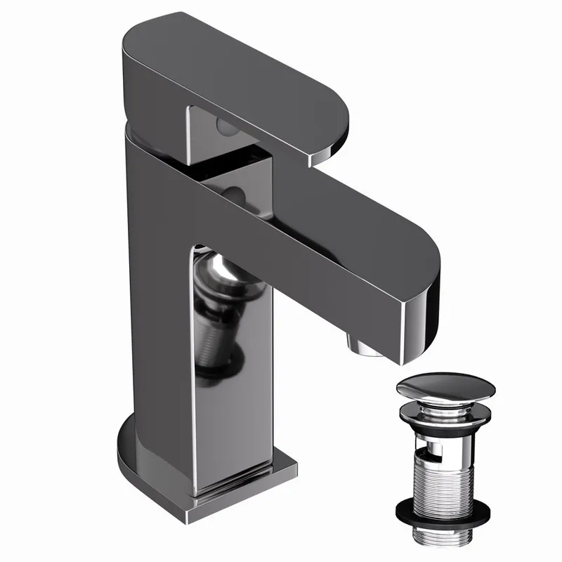 Jaquar Alive Black Chrome Single Lever Basin Mixer Includes Compatible click clack waste in Black Chrome