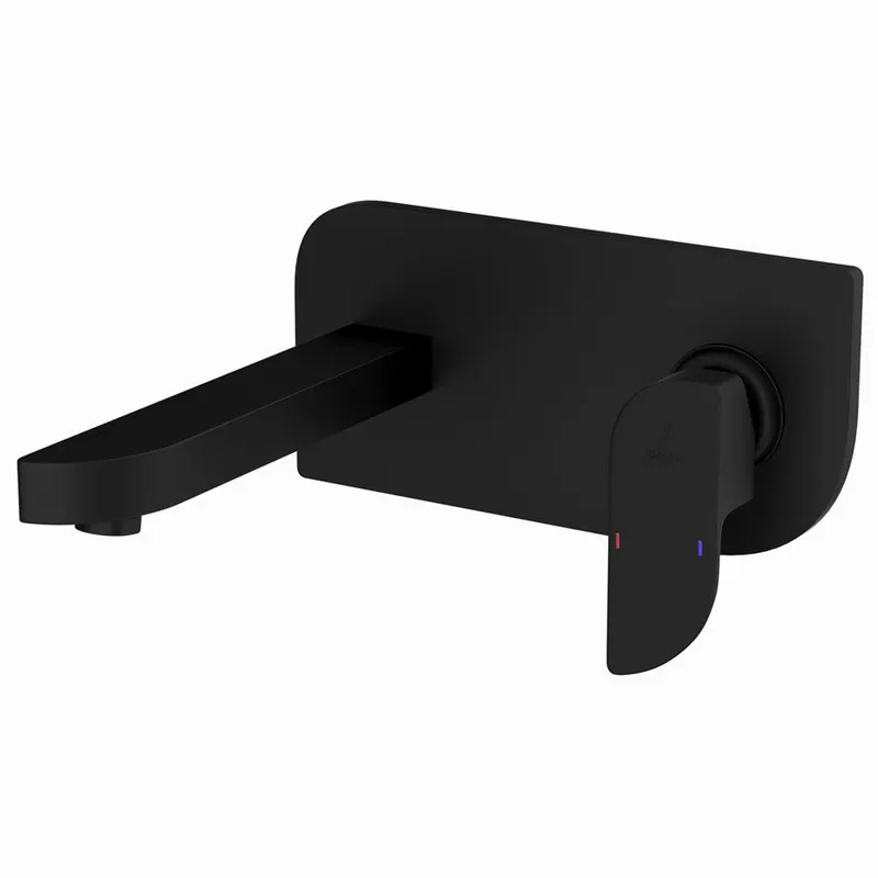Jaquar Alive Black Matt 2-Hole Wall-Mounted Basin Mixer in Black Matt