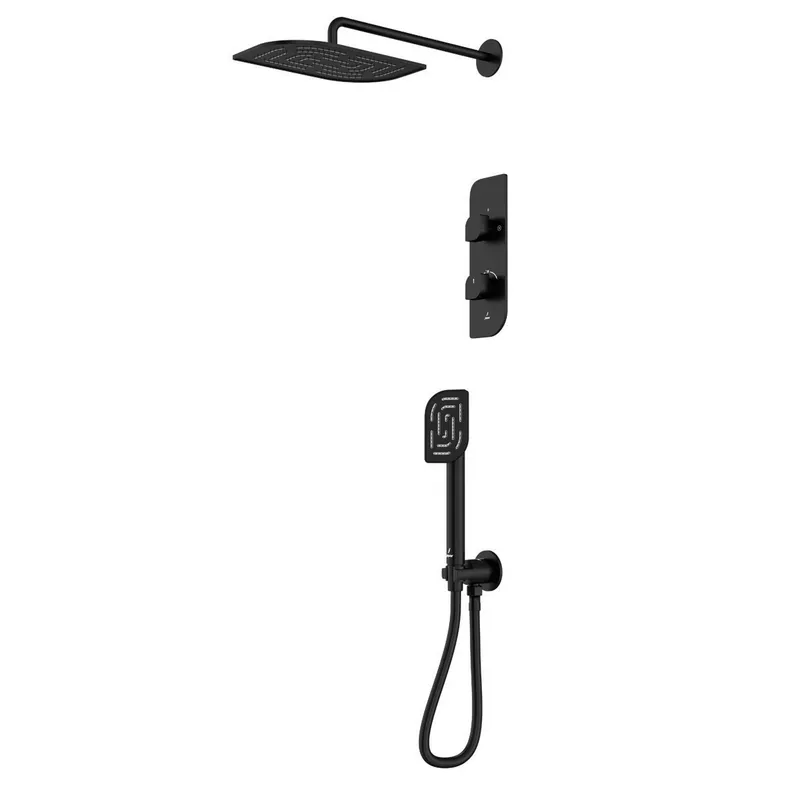 Jaquar Alive Black Matt Combo of Aquamax Thermostatic Shower mixer in Black Matt