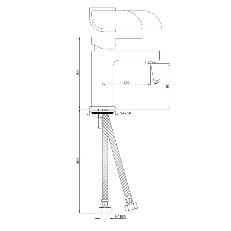 Technical drawing for Jaquar Alive Chrome Single Lever Basin Mixer