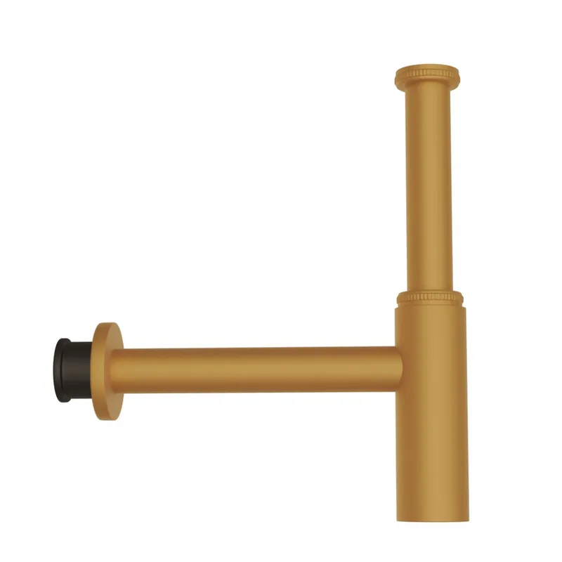 Jaquar Allied Bottle Trap with 250mm & 190 mm Long Wall Connection Pipes & Wall Flange Gold Matt PVD in Gold Matt