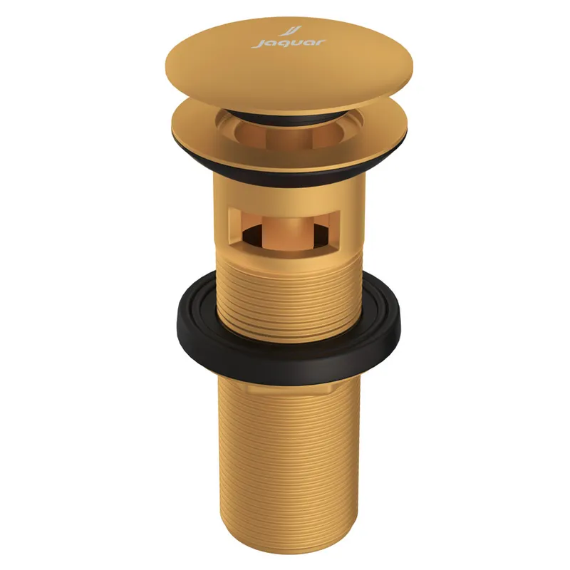 Jaquar Allied Click Clack Basin Slotted Waste with 130mm Height Gold Matt PVD in Gold Matt