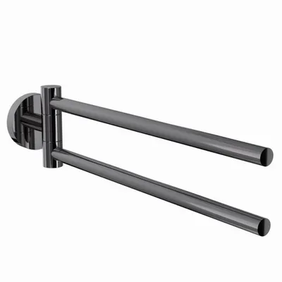 Jaquar Black Chrome Continental Swivel Towel Holder Twin Type in Black Chrome