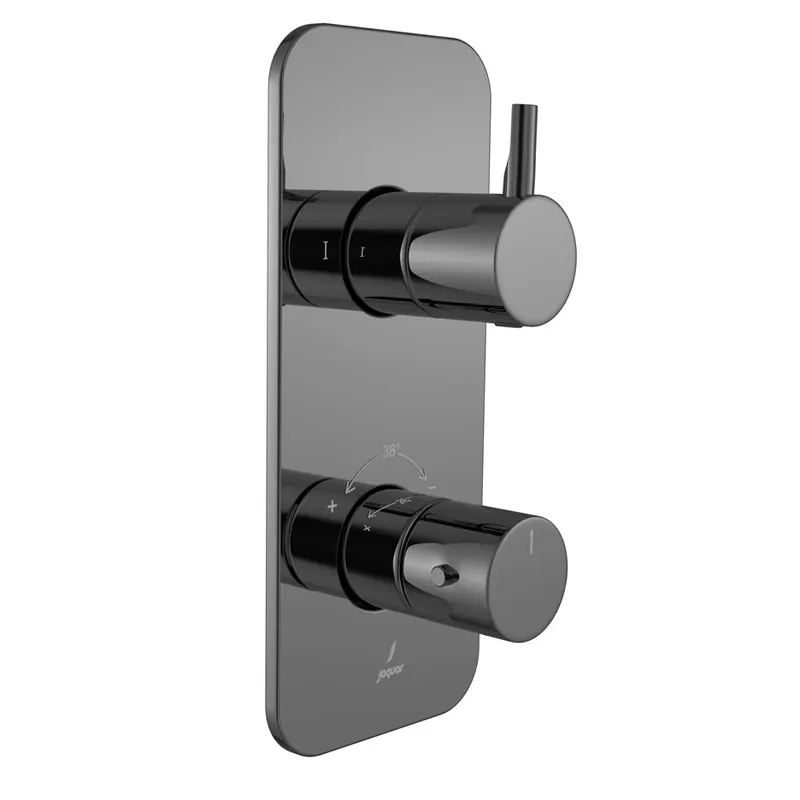 Jaquar Black Chrome Florentine Prime Aquamax 2 Outlet Thermostatic Shower Mixer in Black Chrome