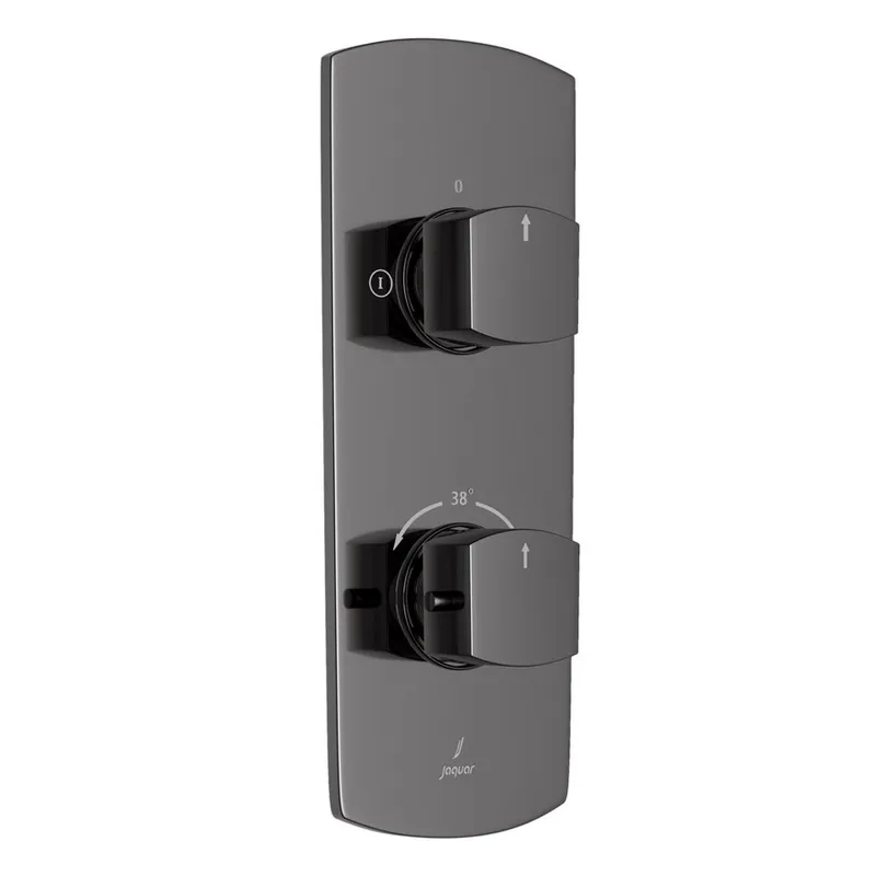 Jaquar Black Chrome Kubix Aquamax 2 Outlet Thermostatic Shower Mixer in Black Chrome