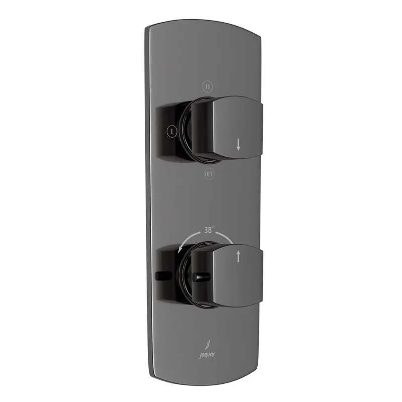 Jaquar Black Chrome Kubix Prime Aquamax 3 Outlet Thermostatic Shower Mixer in Black Chrome