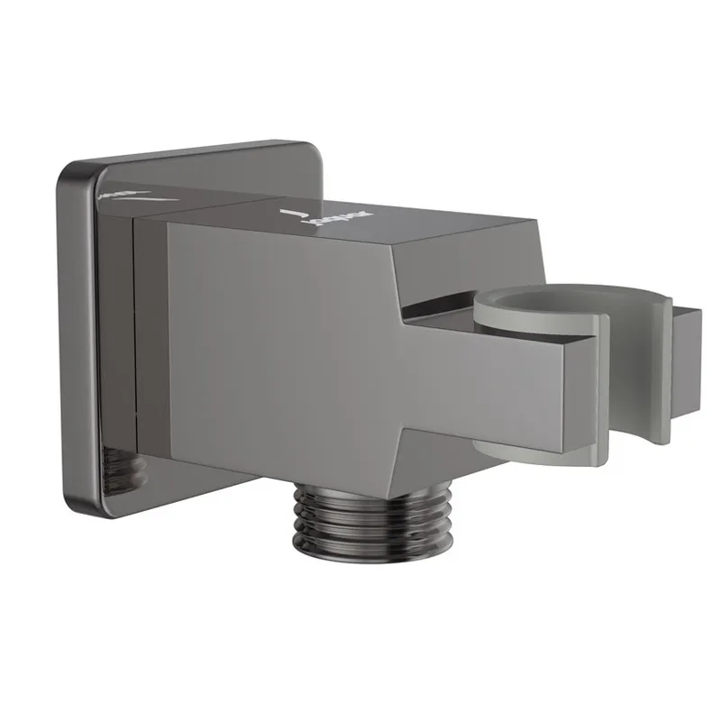 Jaquar Black Chrome Kubix Prime Wall Outlet with Handset Holder in Black Chrome