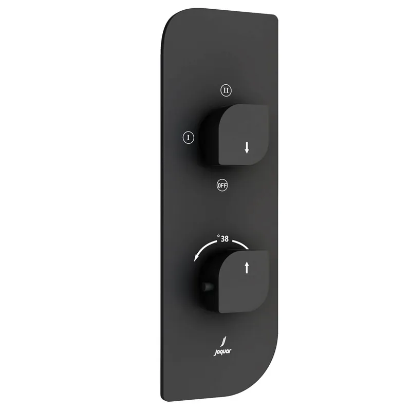 Jaquar Black Matt Alive 3 Outlet Thermostatic Shower Mixer in Black Matt