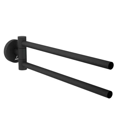 Jaquar Black Matt Continental Swivel Towel Holder Twin Type in Black Matt