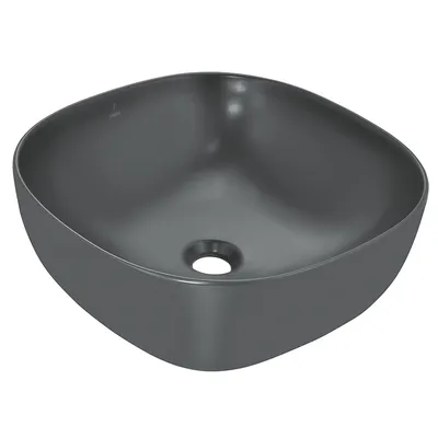 Jaquar Black Matt Designer Thin Rim Counter Top Basin 420x420mm in Black Matt