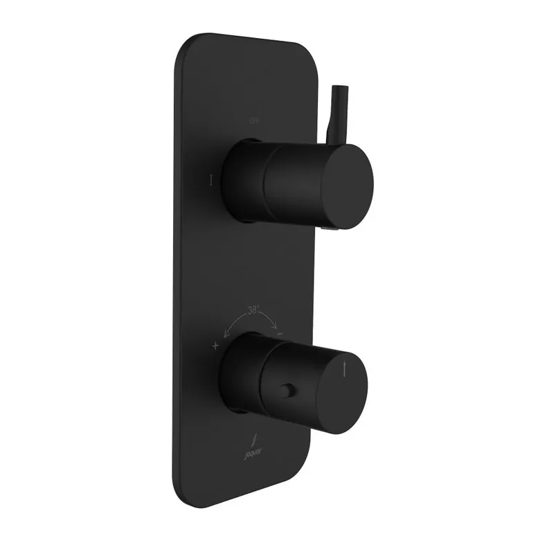 Jaquar Black Matt Florentine Prime Aquamax 2 Outlet Thermostatic Shower Mixer in Black Matt