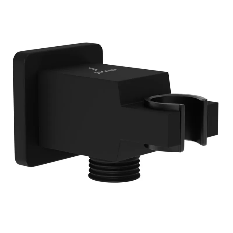 Jaquar Black Matt Kubix Prime Wall Outlet with Handset Holder in Black Matt