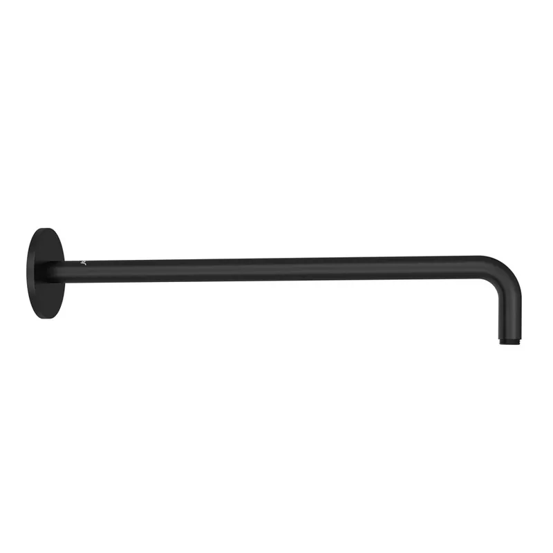 Jaquar Black Matt Round Shower Arm Wall Mounted Shower With Flange in Black Matt
