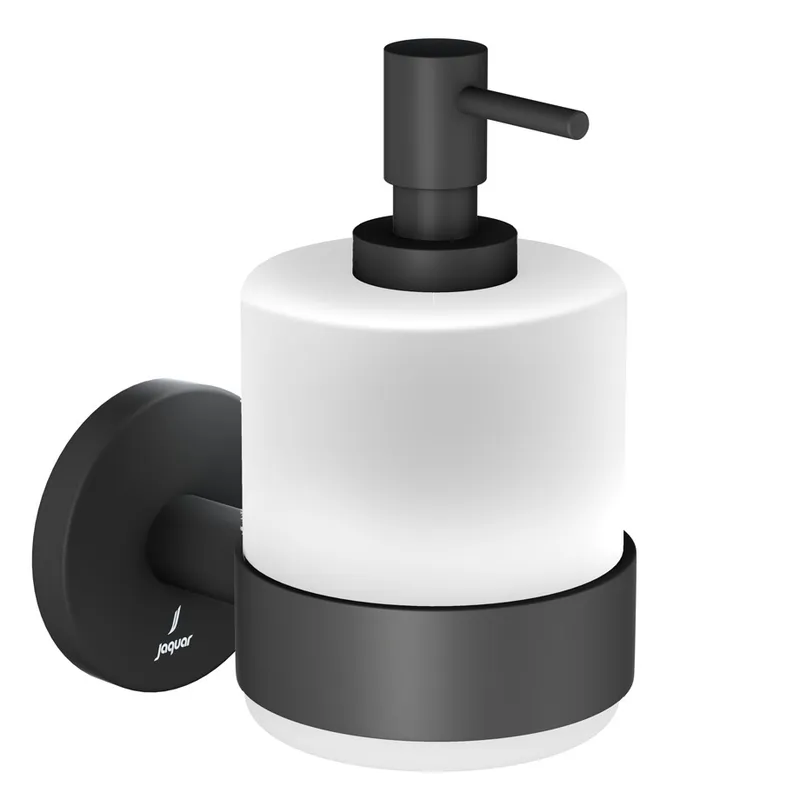 Jaquar Black Matt Soap Dispenser With Glass Bottle in Black Matt