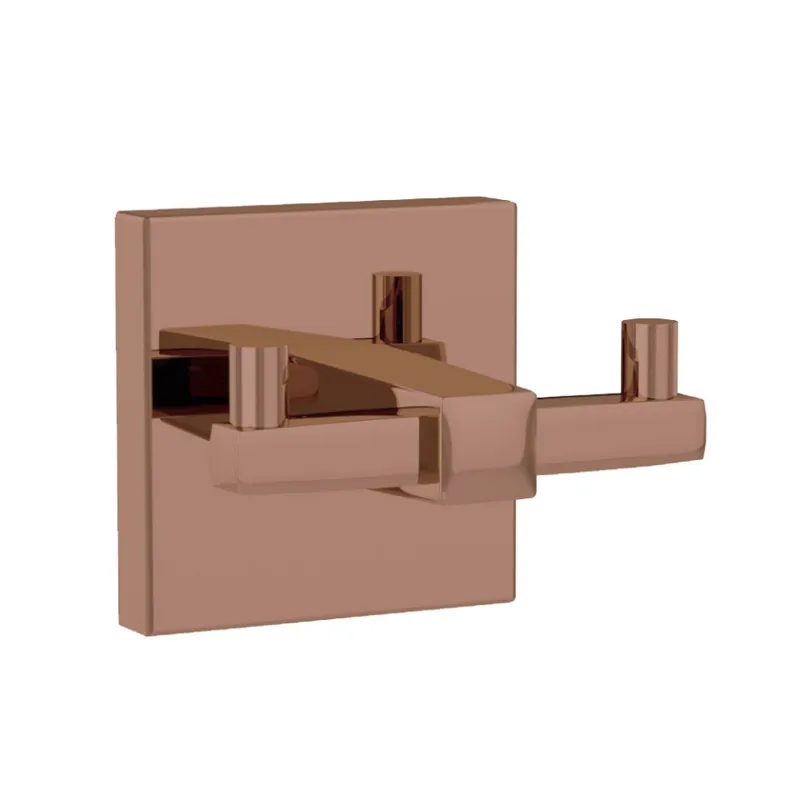 Jaquar Blush Gold PVD Kubix Prime Double Robe Hook in Blush Gold