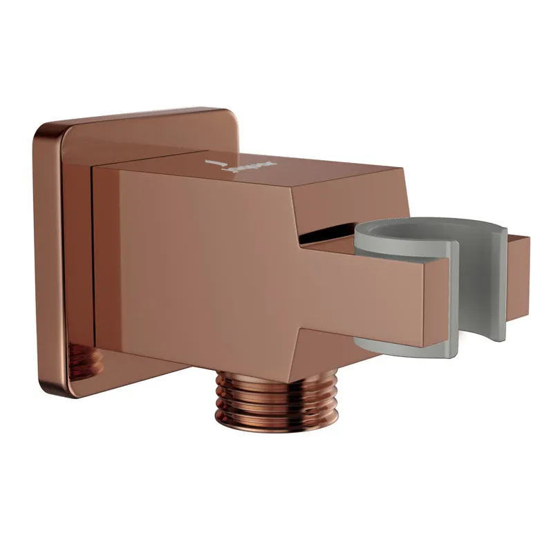 Jaquar Blush Gold PVD Kubix Prime Wall Outlet with Handset Holder in Blush Gold