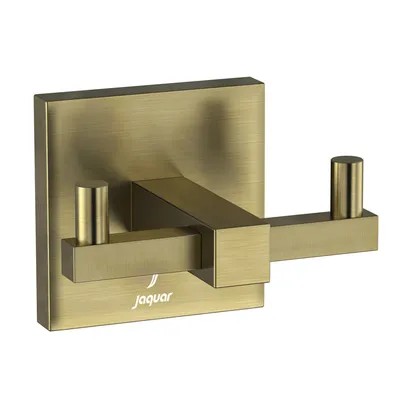 Jaquar Brass Matt Kubix Prime Double Robe Hook in Brass Matt