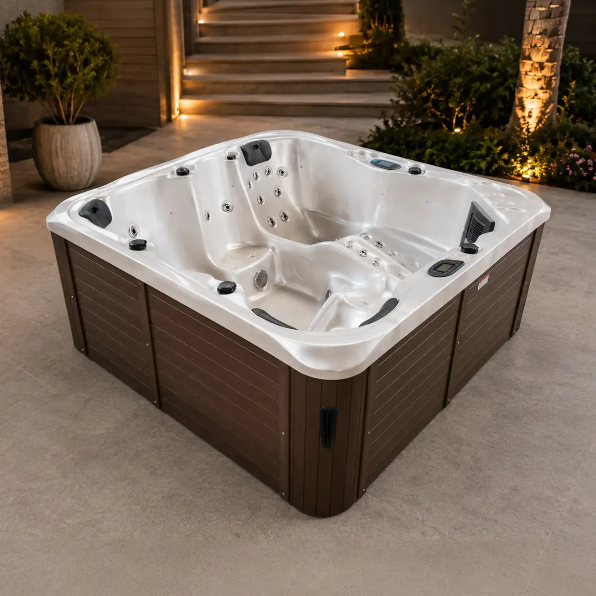 Jaquar Breva SPA 5 seater, Shell Colour-Pearl Blend With Bluetooth, UV,LED Aromatherapy in Coffee Brown - photograph 9