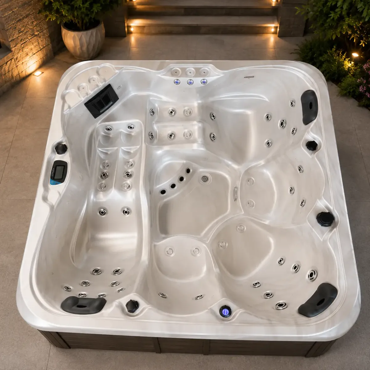 Jaquar Breva SPA 5 seater, Shell Colour-Pearl Blend With Bluetooth, UV,LED Aromatherapy in Coffee Brown - photograph 8