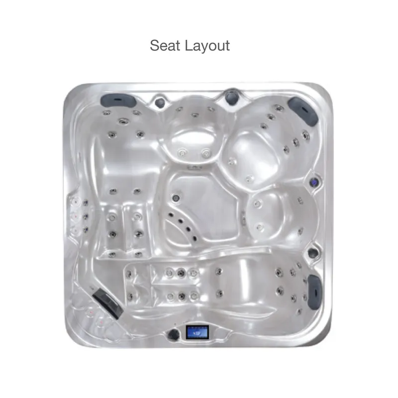 Jaquar Breva SPA 5 seater, Shell Colour-Pearl Blend With Bluetooth, UV,LED Aromatherapy in Coffee Brown - photograph 3