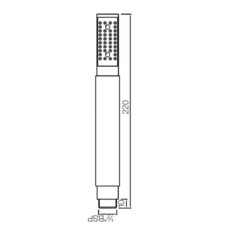 Technical drawing for Jaquar Chrome Florentine Prime Single Function Hand Shower