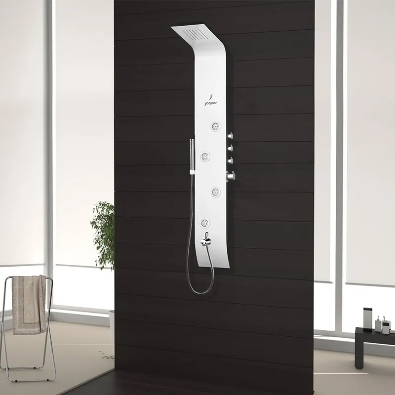 Jaquar Curve Neo Shower Wall Panel White Almunium Finish in White Gloss