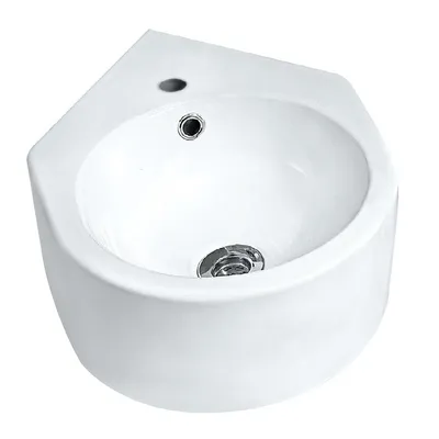 Jaquar Designer White Wall Hung Corner Basin 315x450mm in White Gloss