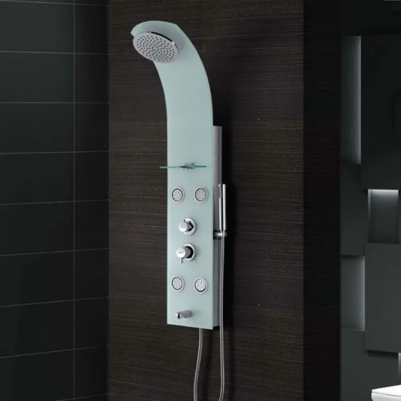 Jaquar Glassy White Shower Panel White Tempered Glass in Glassy White