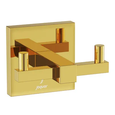 Jaquar Gold Bright PVD Kubix Prime Double Robe Hook in Gold Bright