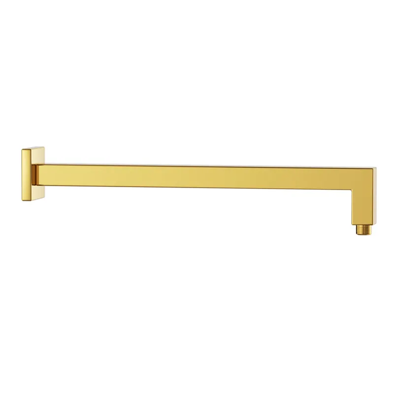 Jaquar Gold Bright PVD Kubix Prime Square Shower Arm (600mm) in Gold Bright