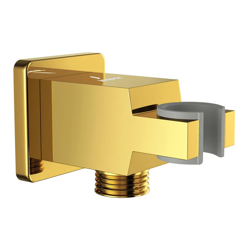 Jaquar Gold Bright PVD Kubix Prime Wall Outlet with Handset Holder in Gold Bright
